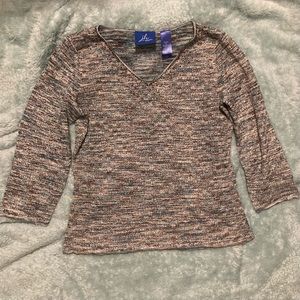 J.h. collectibles Petite 3/4 Sweater multi color